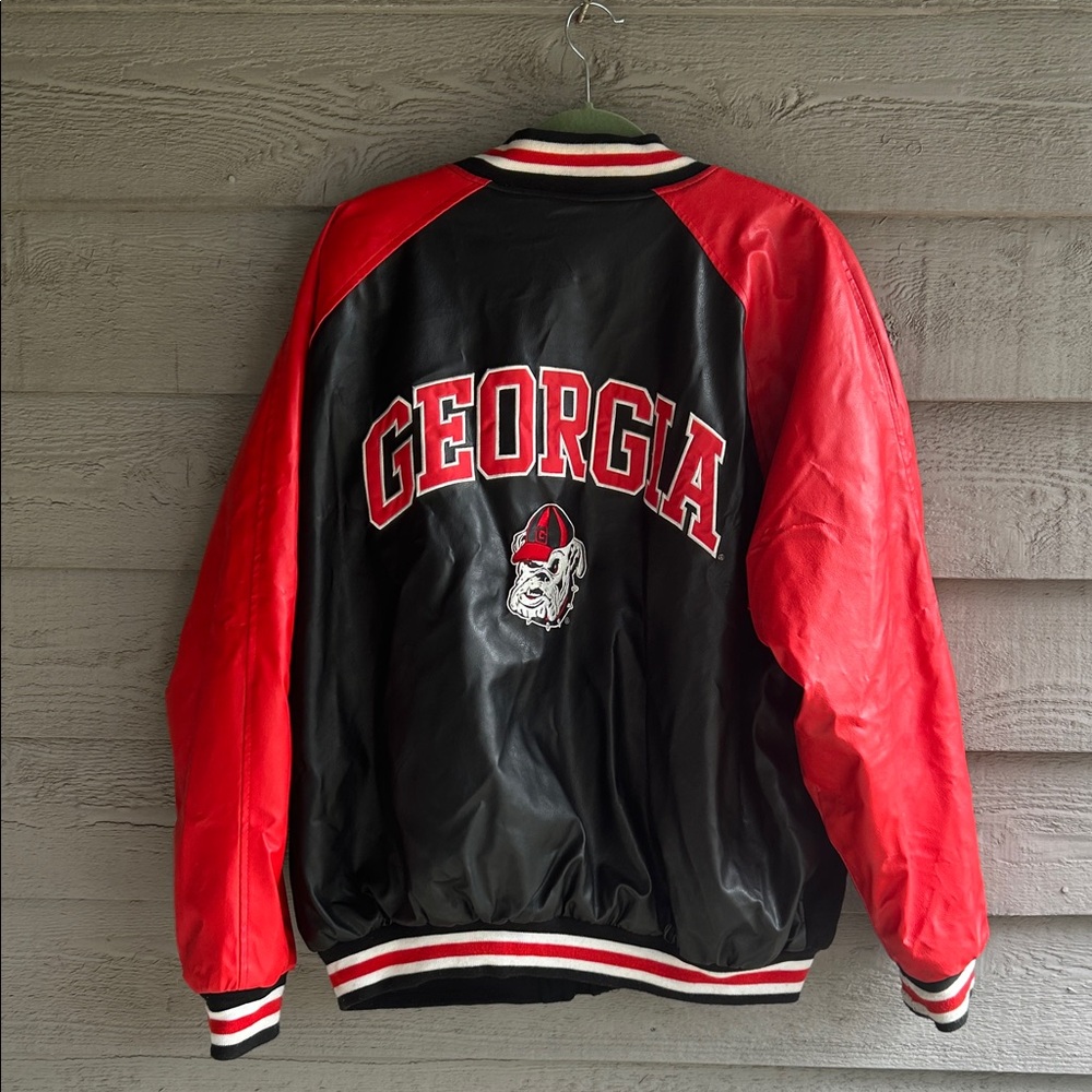 Vintage 1990s Steve & Barry's Georgia Black and Red Varsity Jacket